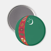 Turkmenistan Fisheye Vlag Magneet (Voorkant / Achterkant)