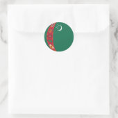 Turkmenistan Fisheye Vlag Sticker (Tas)