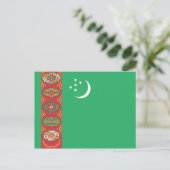 Turkmenistan Flag Briefkaart (Staand voorkant)