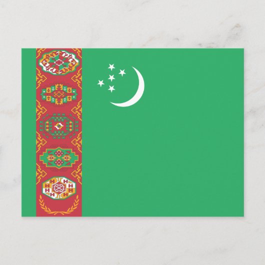 Turkmenistan Flag Briefkaart (Voorkant)