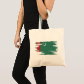 Turkmenistan Flag Brush Art Tote Bag (Voorkant (product))
