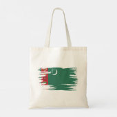 Turkmenistan Flag Brush Art Tote Bag (Achterkant)