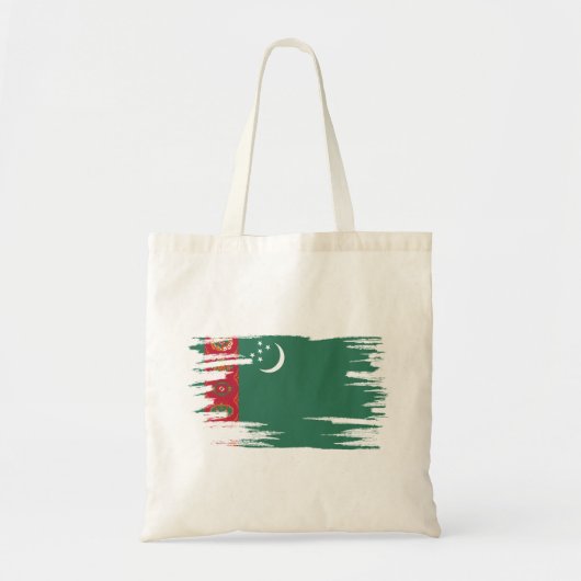 Turkmenistan Flag Brush Art Tote Bag (Voorkant)