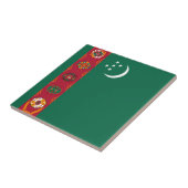 Turkmenistan Flag Ceramic Tile Tegeltje (Zijkant)