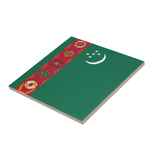 Turkmenistan Flag Ceramic Tile Tegeltje (Zijkant)