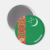 Turkmenistan Flag Charming Patriottic Magneet (Voorkant / Achterkant)