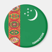 Turkmenistan Flag Charming Patriottic Magneet (Voorkant)