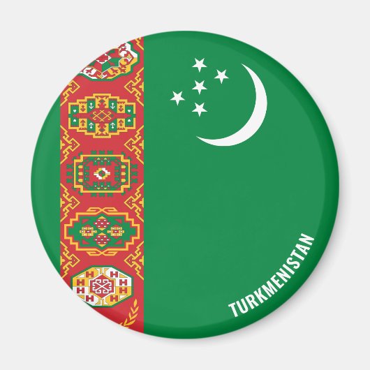 Turkmenistan Flag Charming Patriottic Magneet (Voorkant)