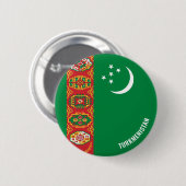 Turkmenistan Flag Cute Patriotic Ronde Button 5,7 Cm (Voorkant /achterkant)