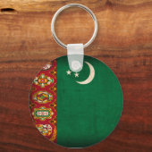 Turkmenistan Flag Distress Sleutelhanger (Voorkant)