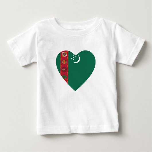 Turkmenistan Flag Hart T-shirt (Voorkant)
