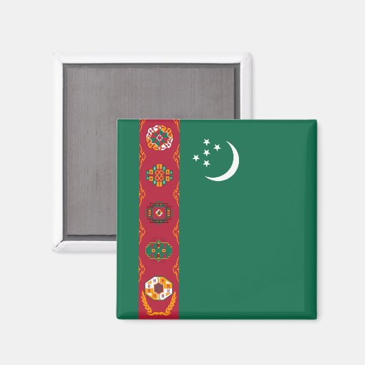 Turkmenistan Flag Magnet (Voorkant / Achterkant)
