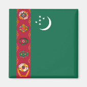 Turkmenistan Flag Magnet (Voorkant)