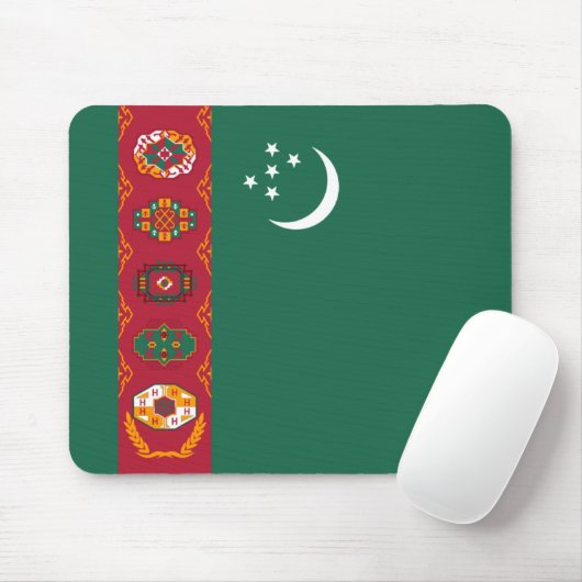 Turkmenistan Flag Mousepad Muismat (Met muis)