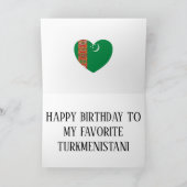 Turkmenistan Flag Patriotic Birthday Kaart (Binnen)