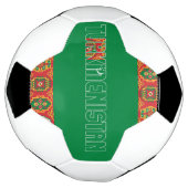 Turkmenistan Flag Schattig Patriottisch Voetbal (Gedraaid)