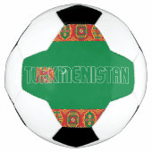 Turkmenistan Flag Schattig Patriottisch Voetbal (Voorkant)