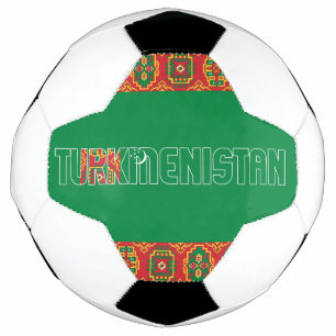 Turkmenistan Flag Schattig Patriottisch Voetbal