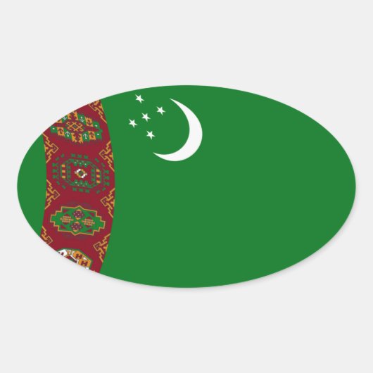 Turkmenistan Flag Sticker (Voorkant)