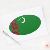 Turkmenistan Flag Sticker (Envelop)