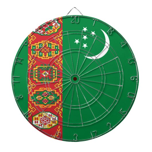 Turkmenistan Flag (Turkmenia) Dartbord (Voorkant)