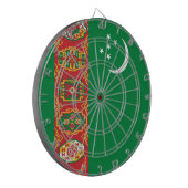 Turkmenistan Flag (Turkmenia) Dartbord (Voorkant Links)