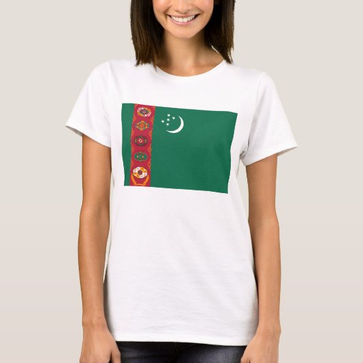 Turkmenistan Flag x Map T-Shirt (Voorkant)