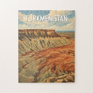 Turkmenistan Illustratie Reis Kunst Vintage Legpuzzel
