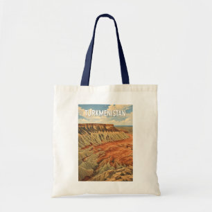 Turkmenistan Illustratie Reis Kunst Vintage Tote Bag