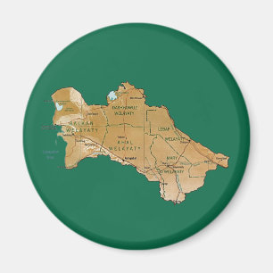 Turkmenistan Kaartmagneet Magneet