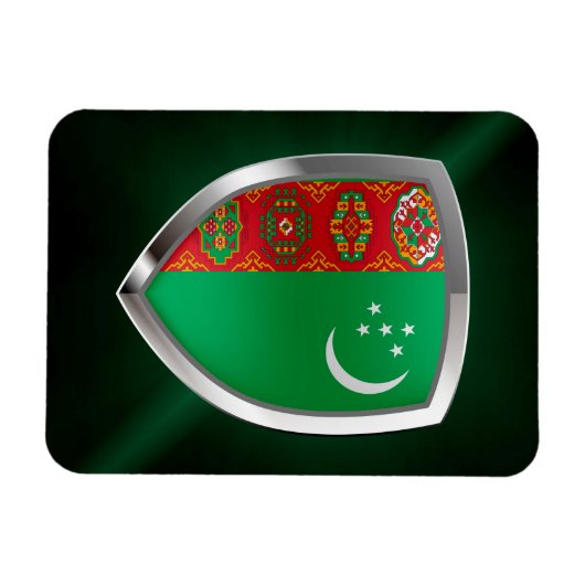 Turkmenistan Metallic Embleem Magneet (Horizontaal)