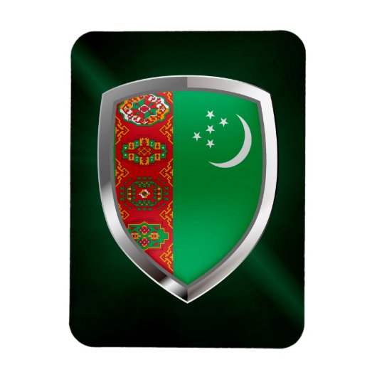 Turkmenistan Metallic Embleem Magneet (Verticaal)