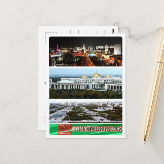 Turkmenistan - Mozaïek - Briefkaart (Voorkant / Achterkant in situ)