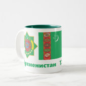 Turkmenistan Mug / Tasse Tweekleurige Koffiemok (Voorkant links)