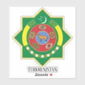 Turkmenistan National Coat of arms patriotic Sticker (Vel)