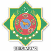Turkmenistan National Coat of arms patriotic Sticker (Voorkant)