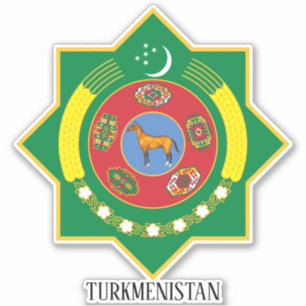Turkmenistan National Coat of arms patriotic Sticker