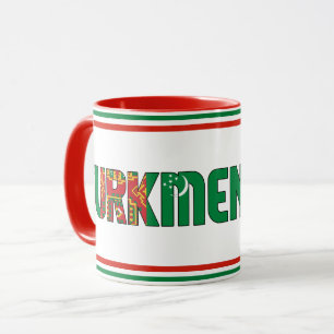 Turkmenistan National Flag Patriotic Coffee Mok