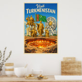 Turkmenistan - Oude Reisposter Poster (Keuken)