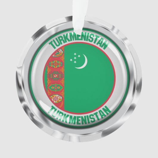 Turkmenistan Round Embleem Ornament (voorkant)