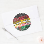 Turkmenistan Turkmenisch Deutsch Deutschland Baum Ronde Sticker (Envelop)