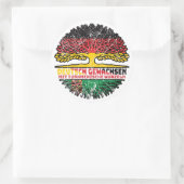 Turkmenistan Turkmenisch Deutsch Deutschland Baum Ronde Sticker (Tas)