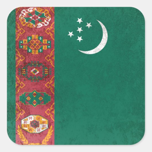 Turkmenistan Vierkante Sticker (Voorkant)