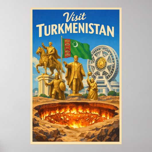Turkmenistan - Vintage Travel Poster (Voorkant)