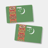 Turkmenistan vlag badge (Voor- en achterkant)