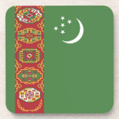 Turkmenistan vlag bier onderzetter (Voorkant)