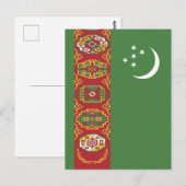 Turkmenistan vlag briefkaart (Voorkant / Achterkant)