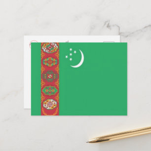 Turkmenistan - vlag - briefkaart
