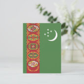 Turkmenistan vlag briefkaart (Staand voorkant)