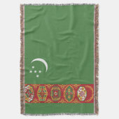 Turkmenistan vlag deken (Voorkant Verticaal)